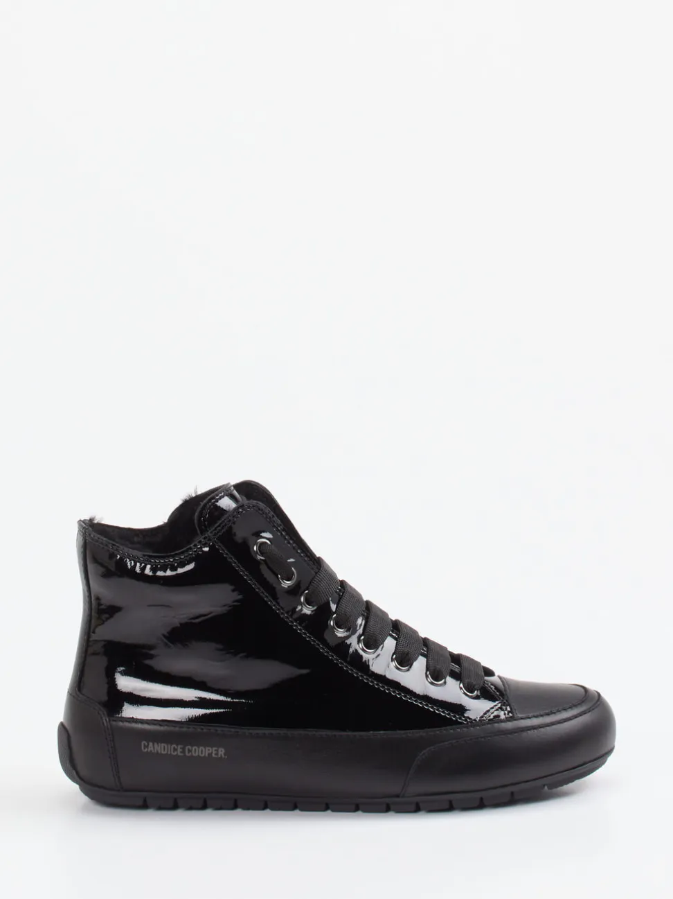 Candice Cooper – High-Top Sneaker aus Lackleder schwarz