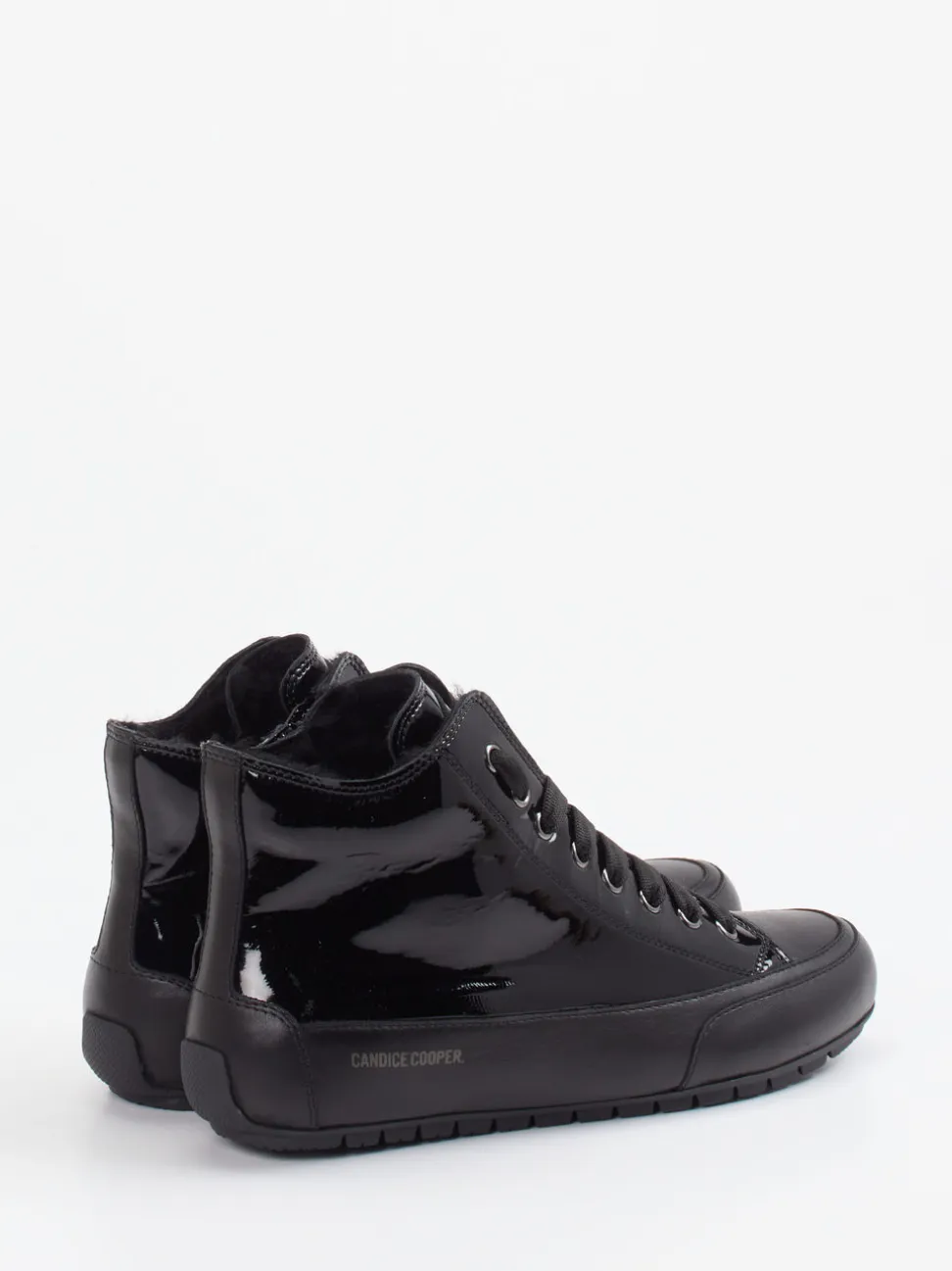 Candice Cooper – High-Top Sneaker aus Lackleder schwarz