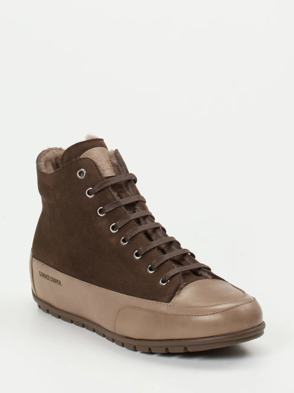 Candice Cooper – High-Top Sneaker aus Nubukleder braun