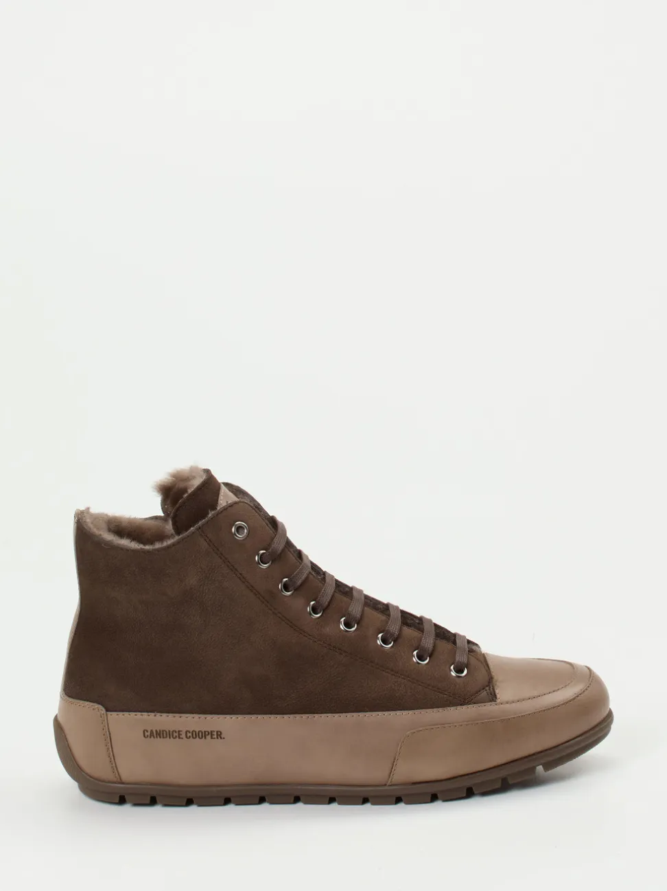 Candice Cooper – High-Top Sneaker aus Nubukleder braun