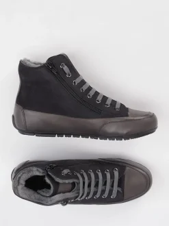 Candice Cooper – High-Top Sneaker aus Nubukleder anthrazit