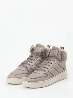 Candice Cooper – High-Top Sneaker aus Lammleder grau