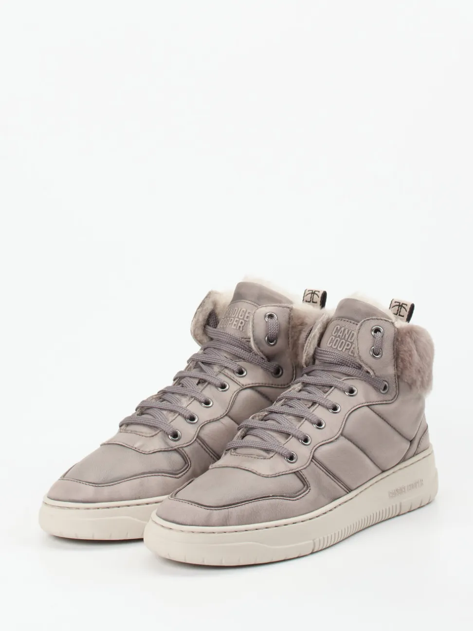 Candice Cooper – High-Top Sneaker aus Lammleder grau