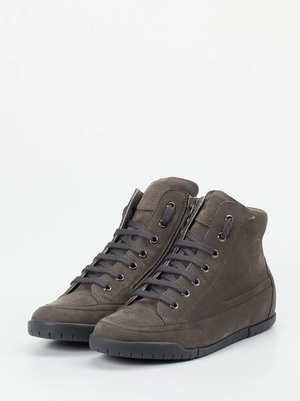 Candice Cooper – High-Top Sneaker aus Nubukleder Anthrazit