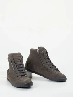 Candice Cooper – High-Top Sneaker aus Nubukleder Anthrazit