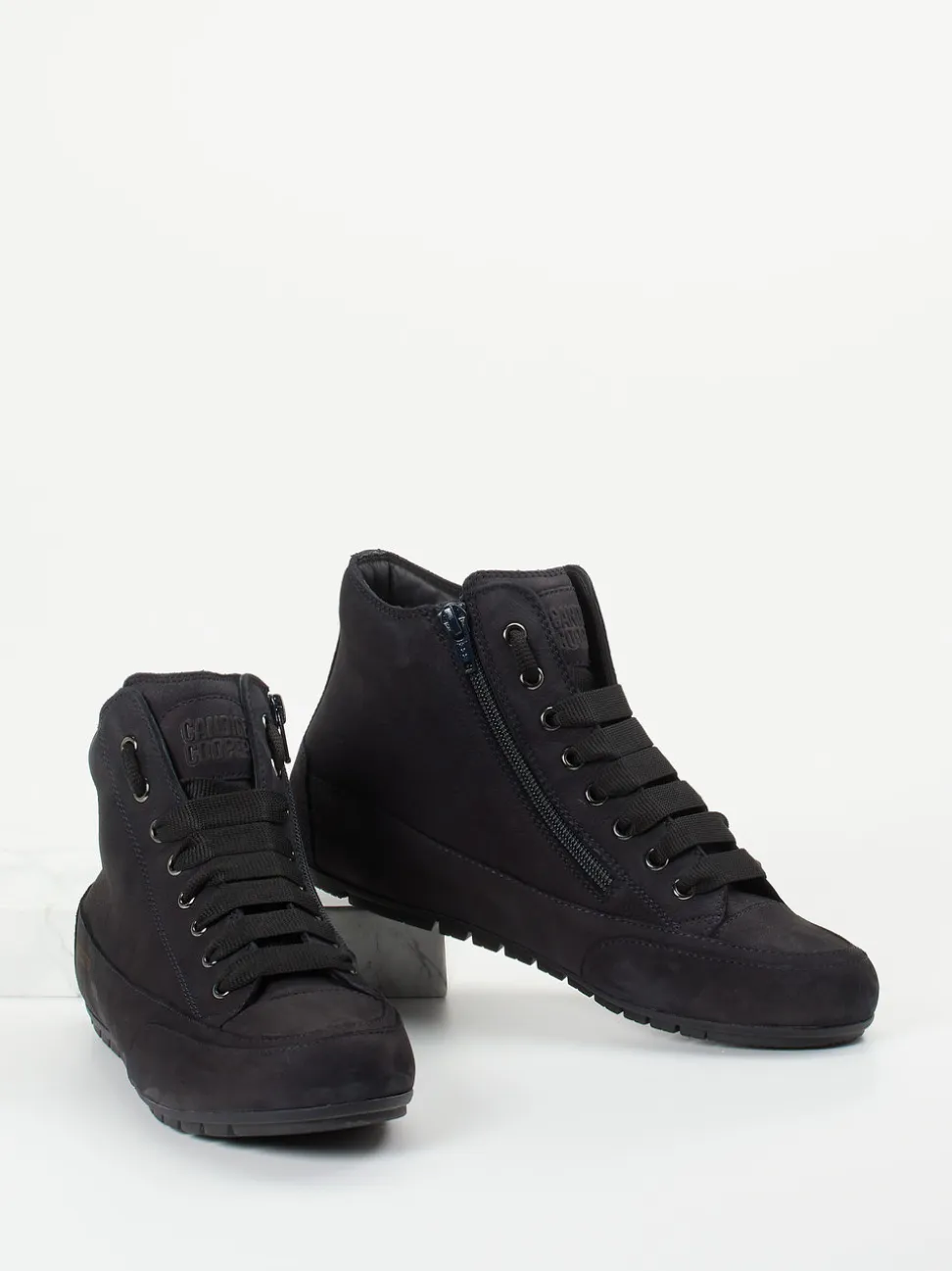 Candice Cooper – High-Top Sneaker aus Nubukleder blau