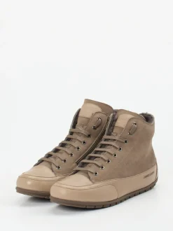 Candice Cooper – High-Top Sneaker aus Nubukleder taupe