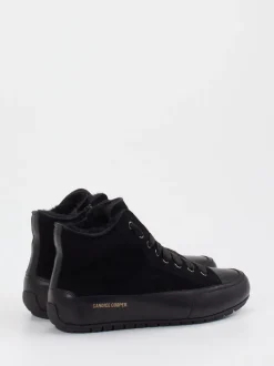 Candice Cooper – High-Top-Sneaker aus Veloursleder schwarz
