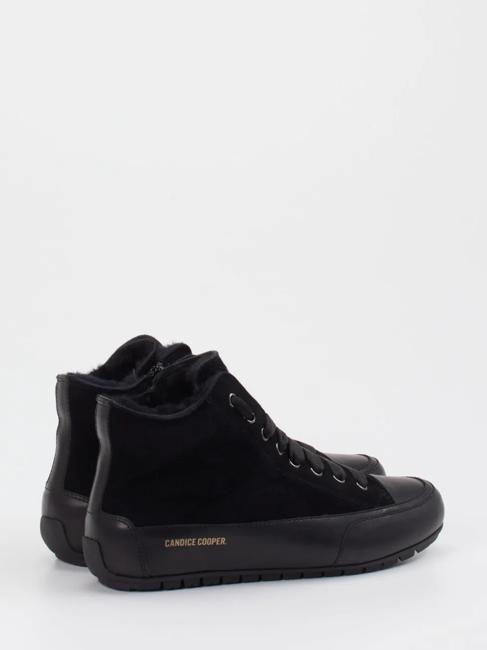 Candice Cooper – High-Top-Sneaker aus Veloursleder schwarz
