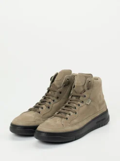 Candice Cooper – High-Top-Sneaker aus Nubukleder taupe