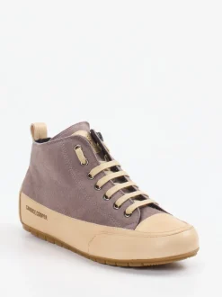 Candice Cooper – Mid-Top Sneaker aus Leder taupe