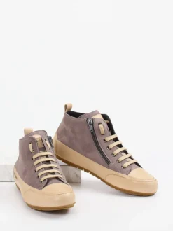 Candice Cooper – Mid-Top Sneaker aus Leder taupe