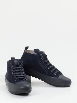 Candice Cooper – Mid-Top-Sneaker aus Veloursleder blau