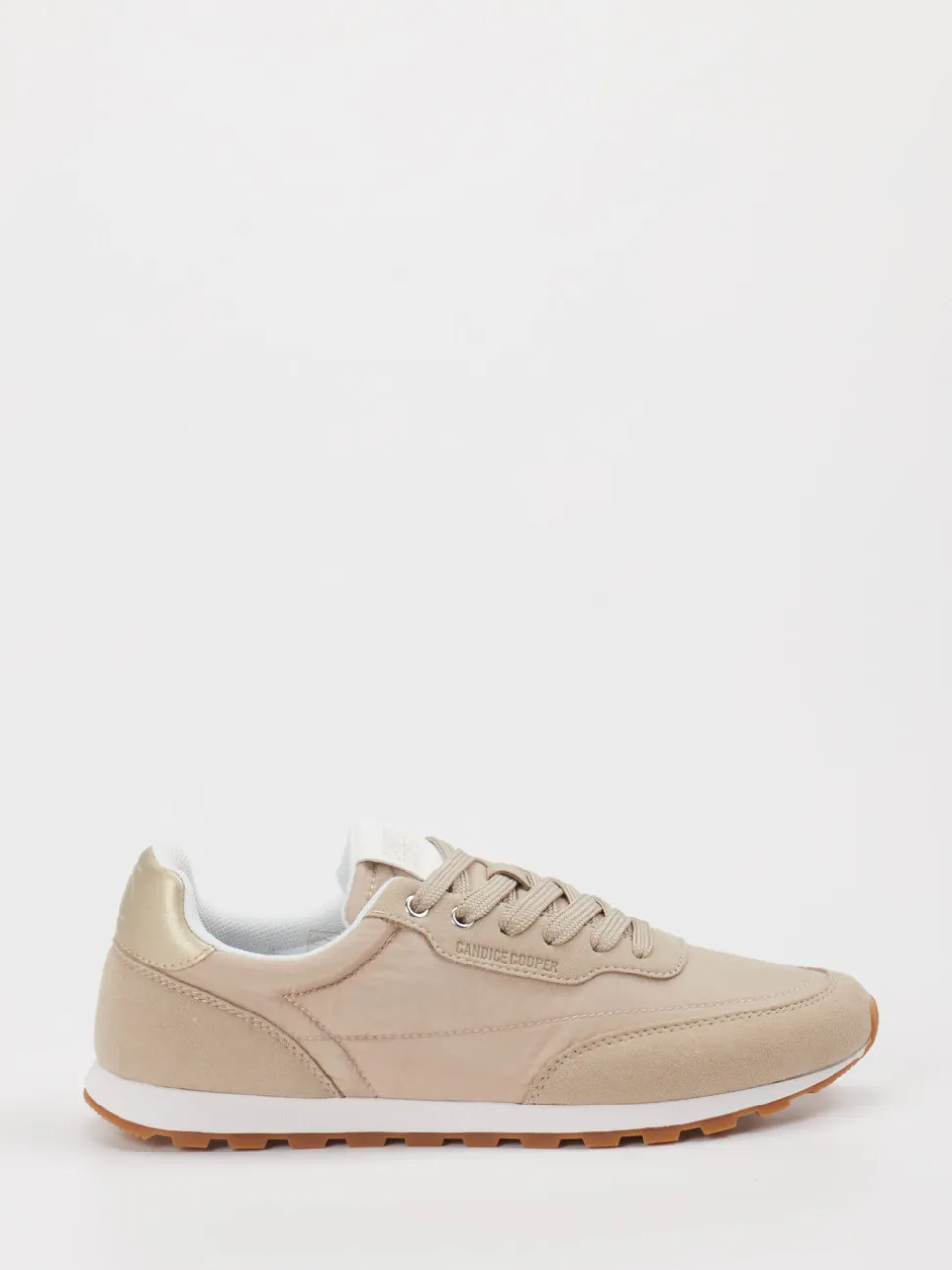 Candice Cooper – Retro-Sneaker aus Velour/Textil Beige