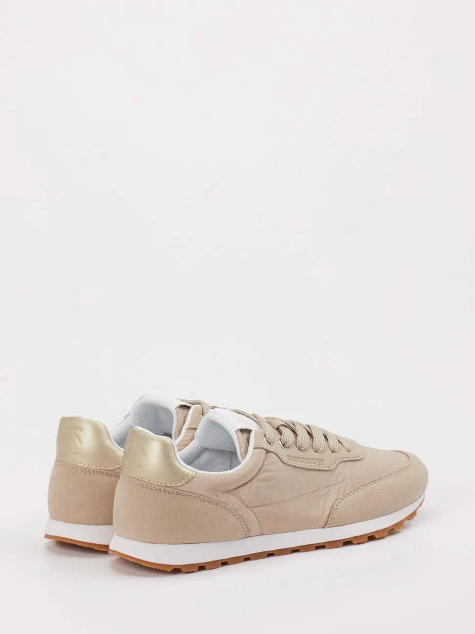 Candice Cooper – Retro-Sneaker aus Velour/Textil Beige