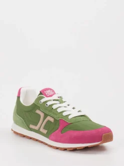 Candice Cooper – Retro-Sneaker aus Veloursleder Olivgrün