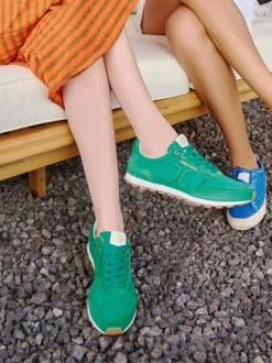 Candice Cooper – Retro-Sneaker aus Veloursleder grün