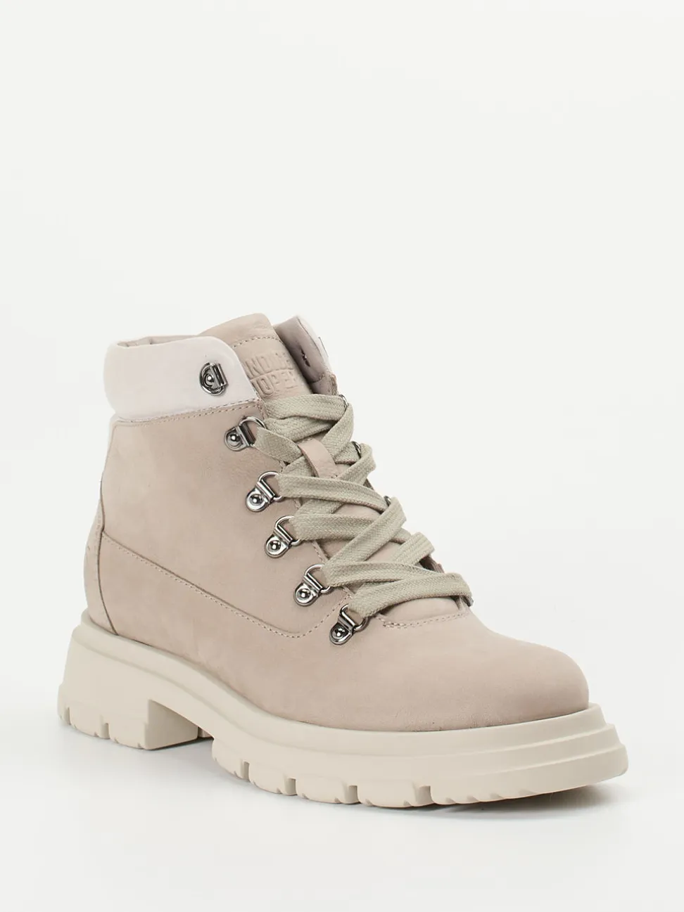 Candice Cooper – Schnürboots aus Nubukleder Beige