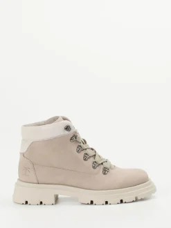 Candice Cooper – Schnürboots aus Nubukleder Beige