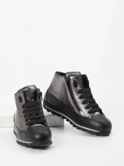 Candice Cooper – Schnürboots aus Nubukleder Anthrazit