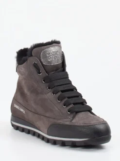 Candice Cooper – Schnürboots aus Veloursleder Anthrazit