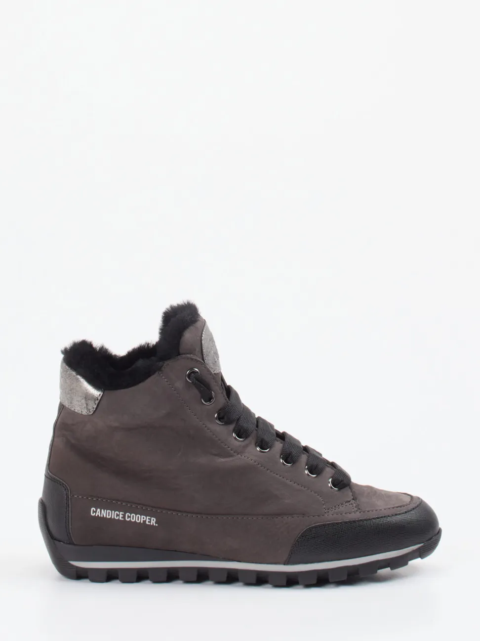 Candice Cooper – Schnürboots aus Veloursleder Anthrazit
