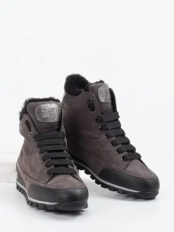 Candice Cooper – Schnürboots aus Veloursleder Anthrazit