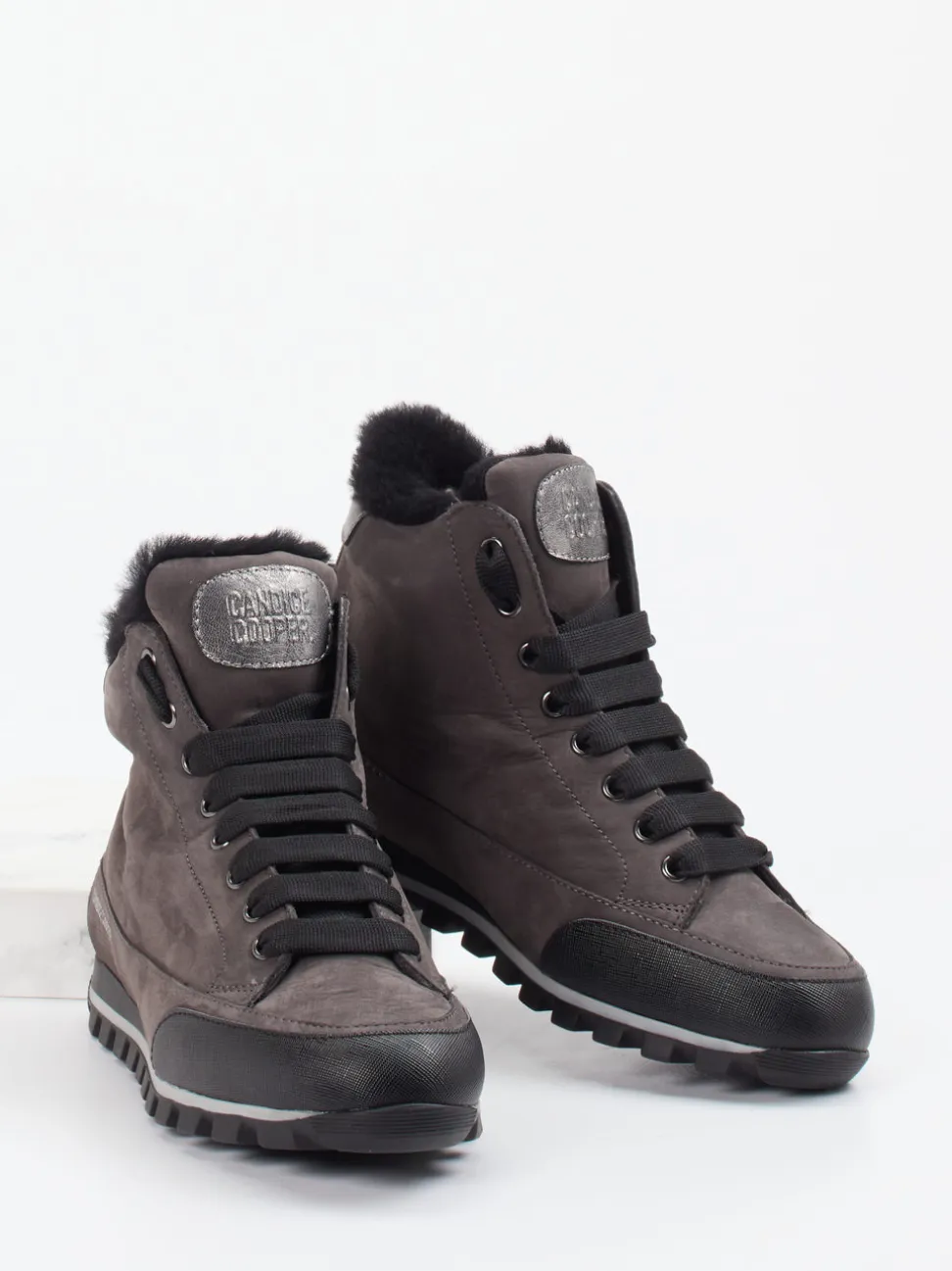 Candice Cooper – Schnürboots aus Veloursleder Anthrazit