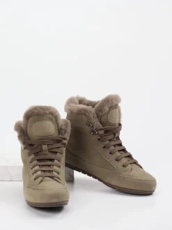 Candice Cooper – Schnürboots aus Nubukleder in Taupe