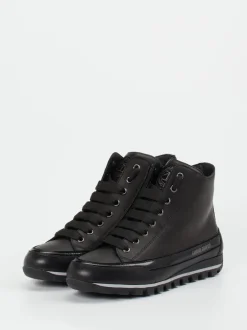 Candice Cooper – Schnürboots aus Kalbleder Schwarz