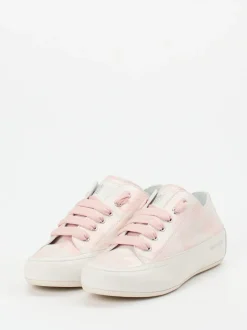 Candice Cooper – Sneaker aus geprägtem Leder rosémetallic