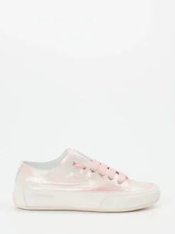 Candice Cooper – Sneaker aus geprägtem Leder rosémetallic