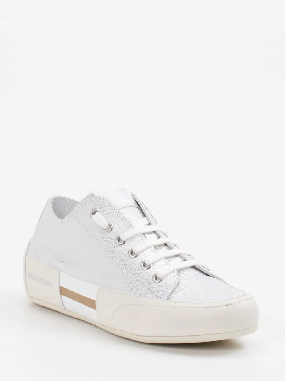 Candice Cooper – Sneaker aus Metallicleder in Grau