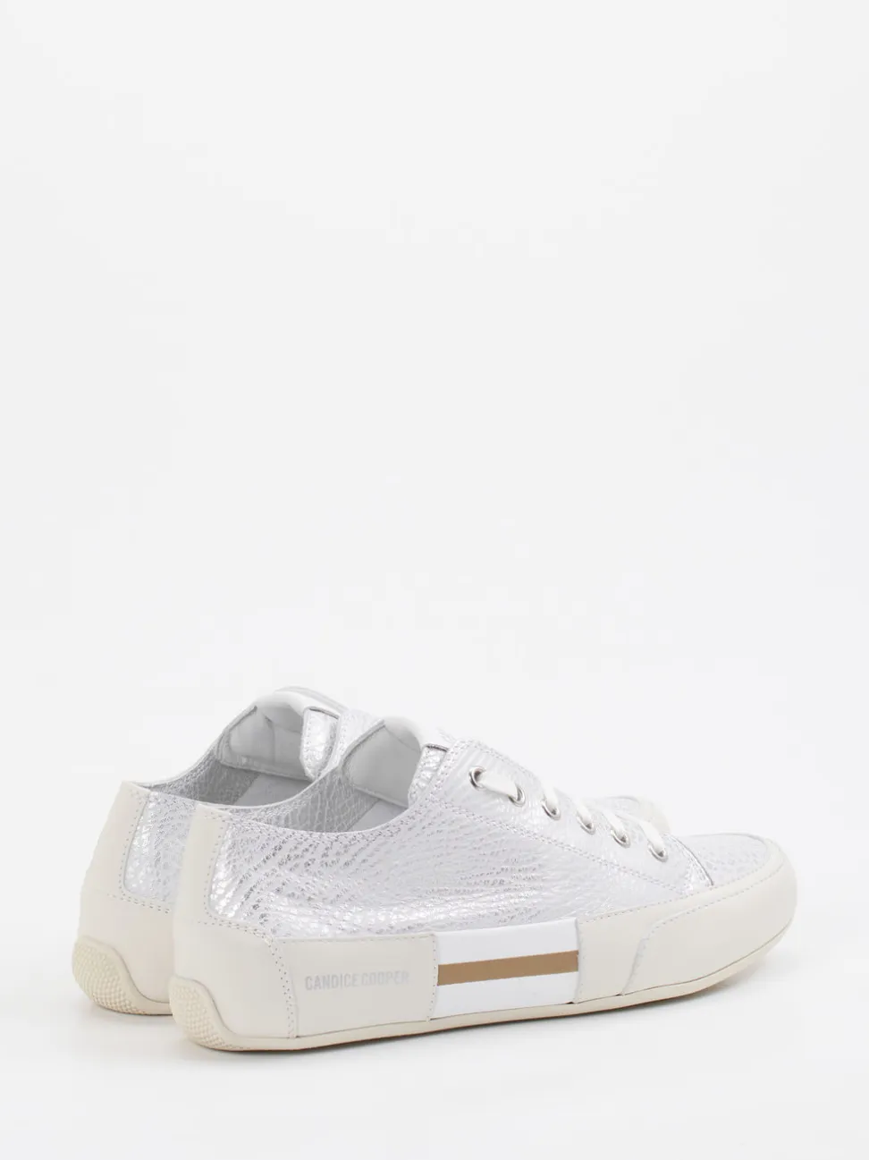 Candice Cooper – Sneaker aus Metallicleder in Grau