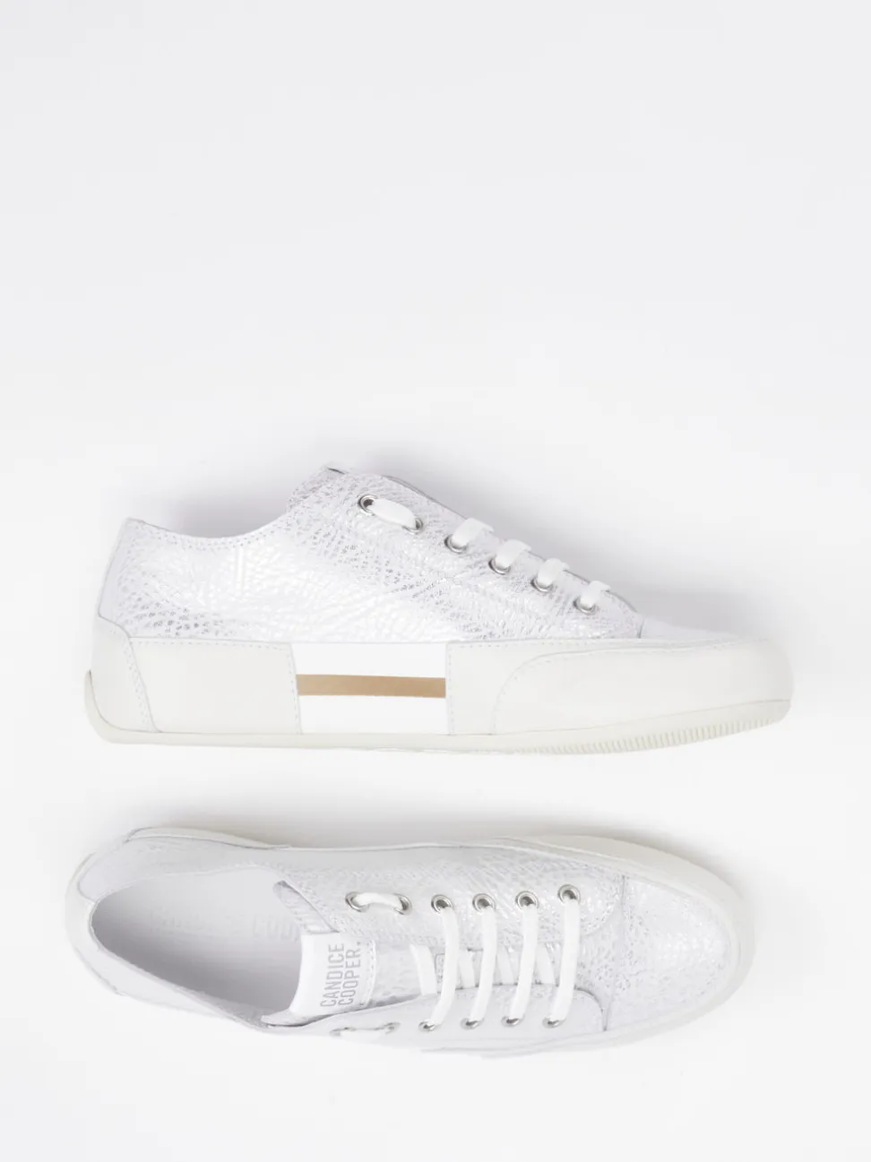 Candice Cooper – Sneaker aus Metallicleder in Grau