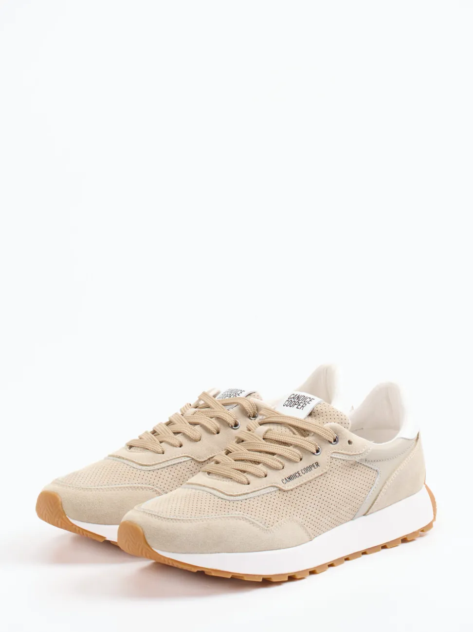 Candice Cooper – Sneaker aus Veloursleder beige
