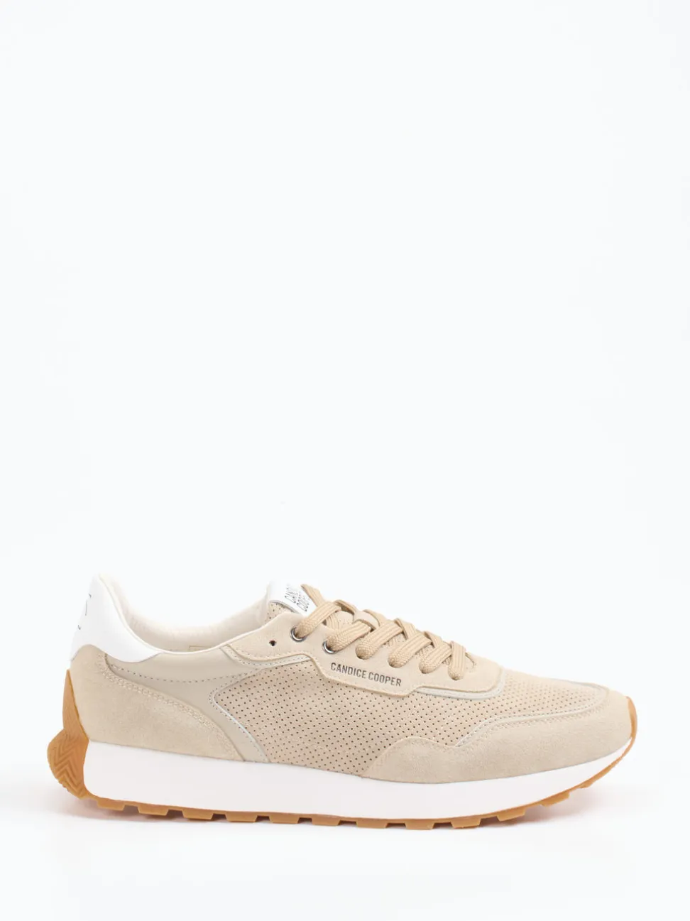 Candice Cooper – Sneaker aus Veloursleder beige