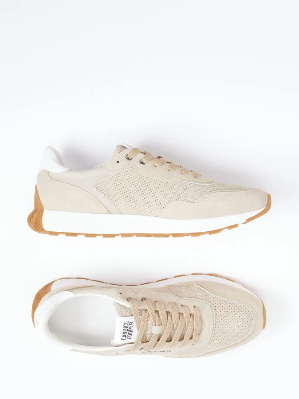 Candice Cooper – Sneaker aus Veloursleder beige