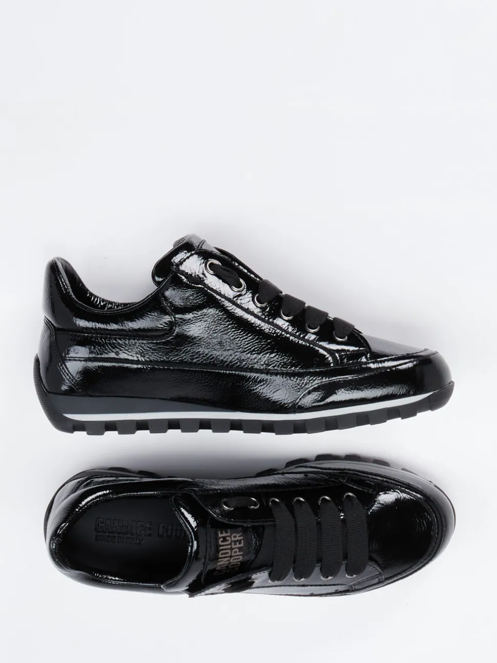 Candice Cooper – Sneaker aus Lackleder Schwarz