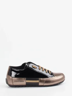 Candice Cooper – Sneaker aus Lackleder mit Metallic-Details