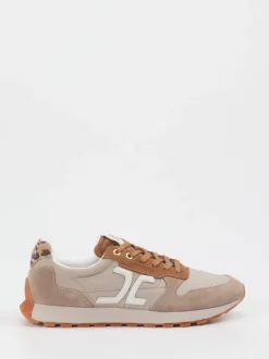 Candice Cooper – Sneaker aus Veloursleder und Nylon beige