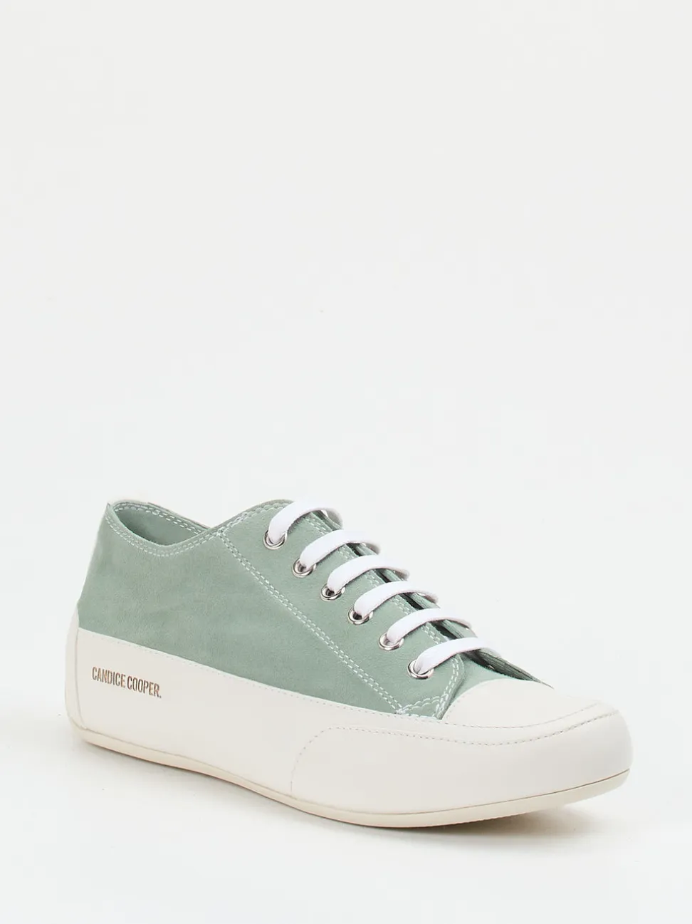 Candice Cooper – Sneaker aus Veloursleder Salbeigrün