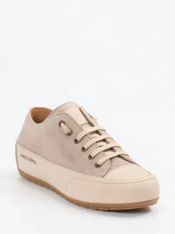 Candice Cooper – Sneaker aus Velours- und Glattleder Beige