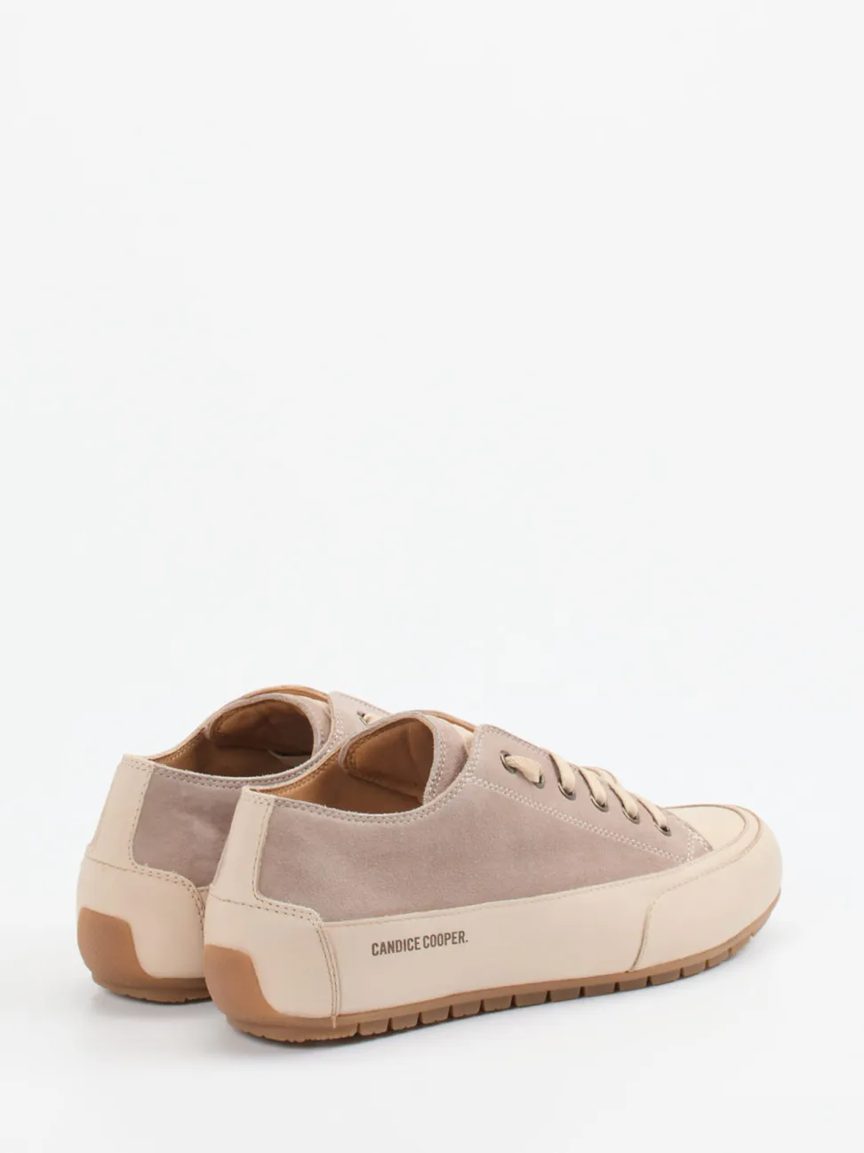 Candice Cooper – Sneaker aus Velours- und Glattleder Beige