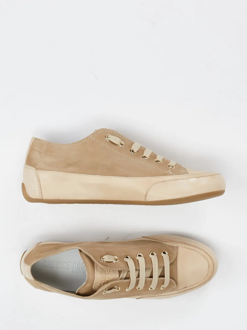 Candice Cooper – Sneaker aus Veloursleder beige