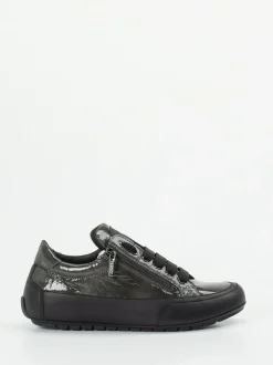 Candice Cooper – Sneaker aus Lackleder in Anthrazitgrau