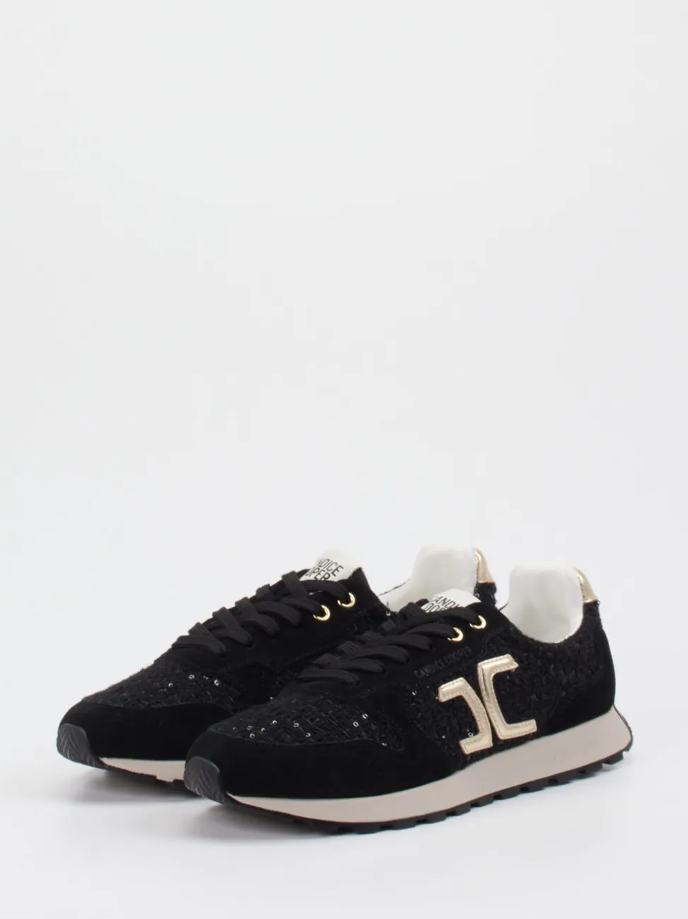 Candice Cooper – Sneaker aus Veloursleder & Textil Schwarz