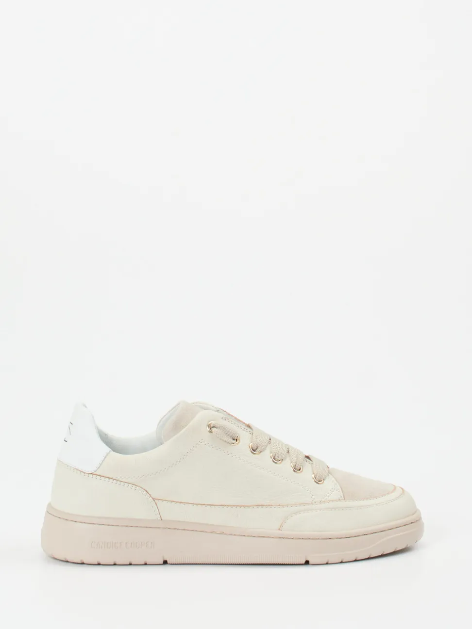 Candice Cooper – Sneaker aus Kalbleder und Veloursleder beige