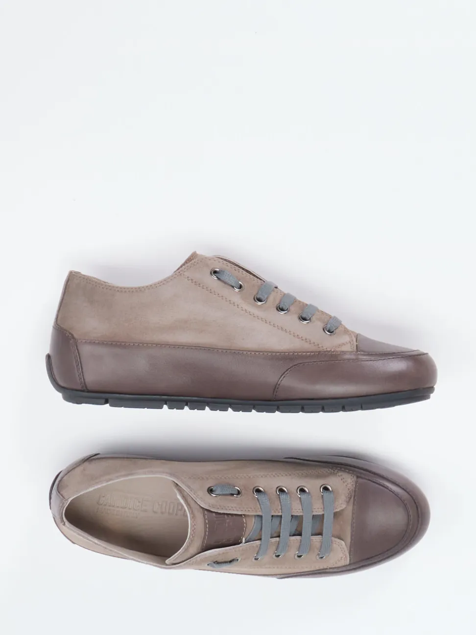 Candice Cooper – Sneaker aus Veloursleder Taupe