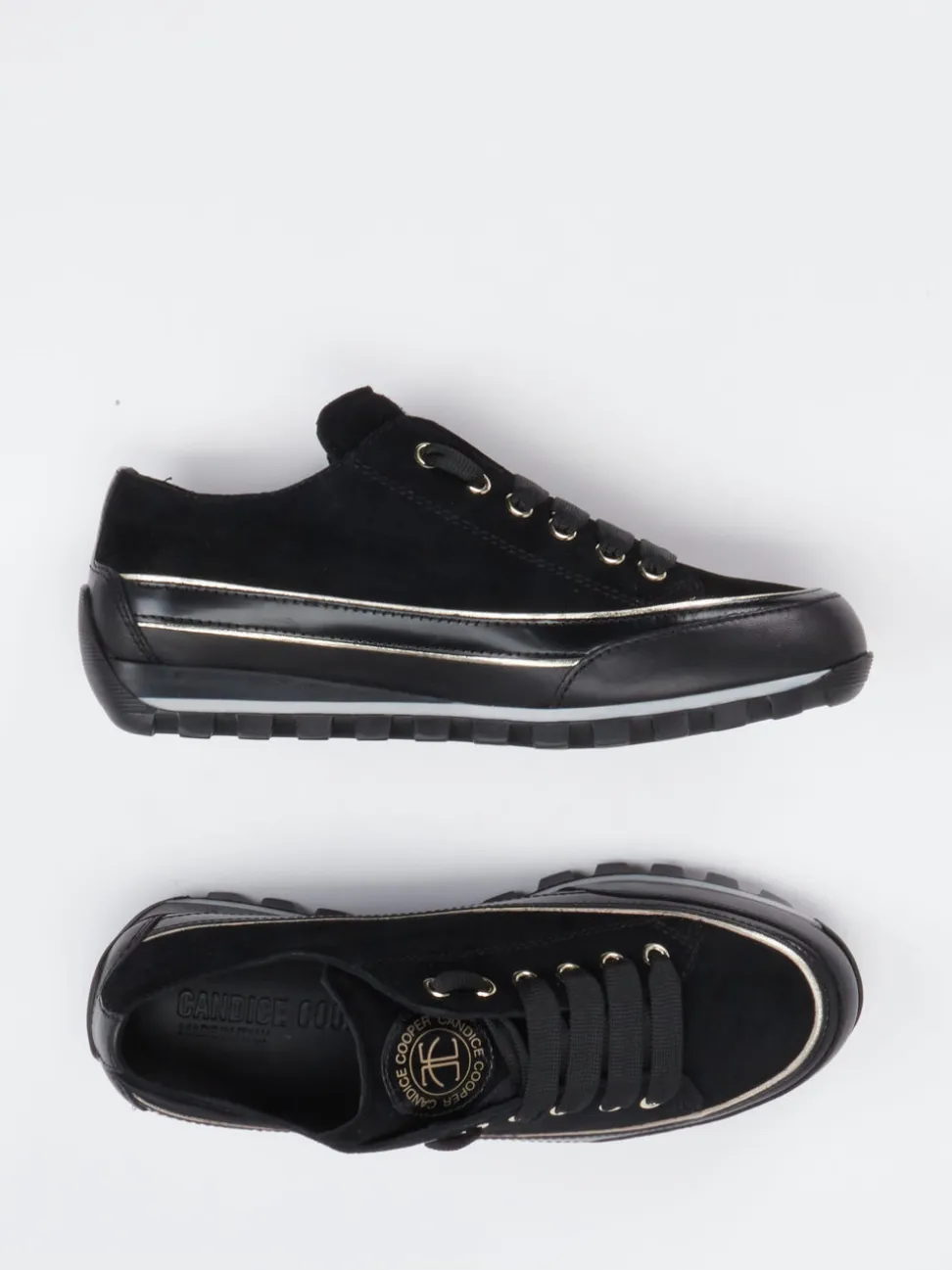 Candice Cooper – Sneaker aus Veloursleder Schwarz